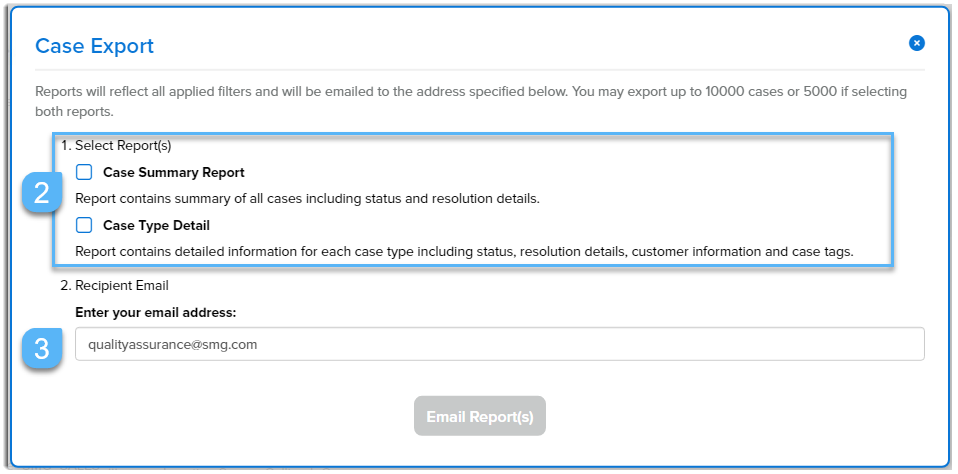 Exporting Case Management Reports – SMG